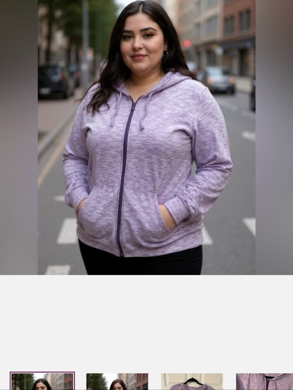 Just My Size Ladies Lavender Zip-Up Jacket